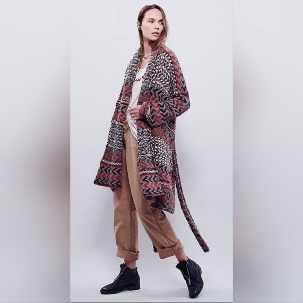 FREE PEOPLE “Iona” Knit Long Cardigan Duster Sweater Jacket